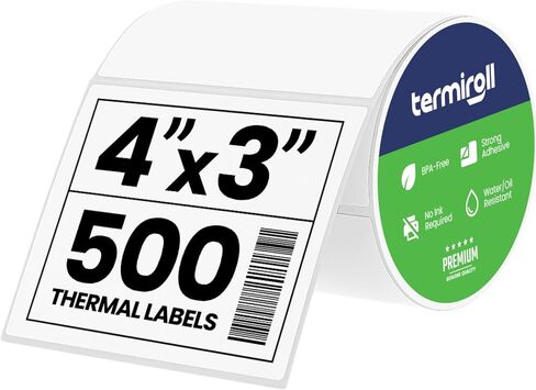 4x6 التسميات الحرارية-350 ملصقات/لفة-حرارية مباشرة ، غير معبدة-متوافقة مع Rollo ، Zebra ، Idprt ، Munbyn-لاصق قوي ، خالي من BPA-الدرجة التجارية بواسطة Termiroll by Termiroll in Kuwait