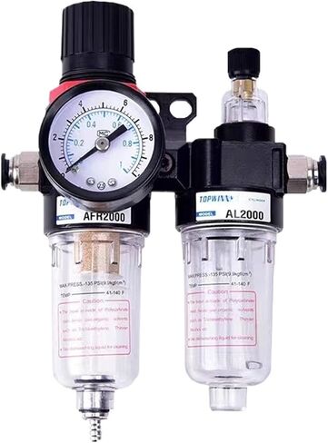 AFC2000 Oil Water Separator Regulator Trap Filter Airbrush Air Compressor Pressure Regulator Reducing Valve AFR2000+AL2000 G1/4"(AFC2000 8mm Fitting) in Saudi Arabia