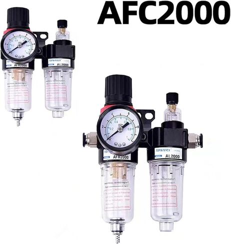AFC2000 Oil Water Separator Regulator Trap Filter Airbrush Air Compressor Pressure Regulator Reducing Valve AFR2000+AL2000 G1/4"(AFC2000 8mm Fitting) in Saudi Arabia