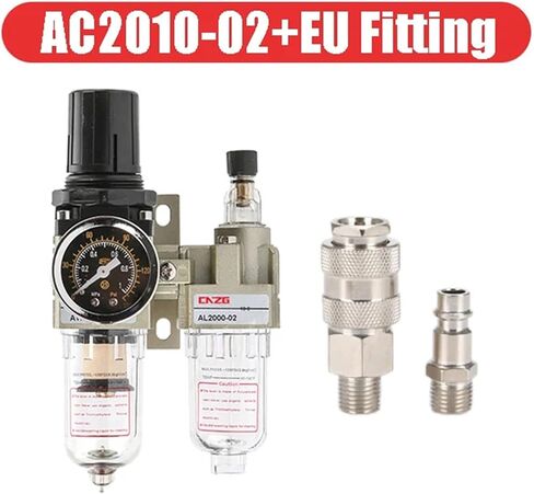 Air Pump Compressor Oil Filter Regulator Trap Pneumatic Water Separator Pressure Manual Drainage Supply AC2010-02(AC2010-02 w PC8mm) in Saudi Arabia