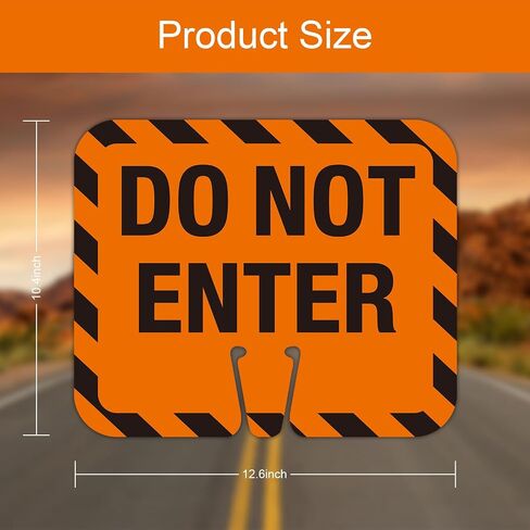 5 Pack Do Not Enter Traffic Cone Signs, 12.6"x10.4" Do Not Enter Warning Sign for Traffic Cone Top, PVC Plastic Traffic Cone Warning Sign for Road Barricade, Outdoor Construction, Traffic Control- Double-Sided in Kuwait