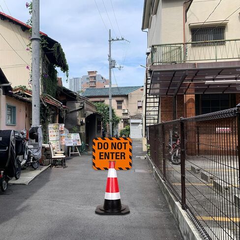 5 Pack Do Not Enter Traffic Cone Signs, 12.6"x10.4" Do Not Enter Warning Sign for Traffic Cone Top, PVC Plastic Traffic Cone Warning Sign for Road Barricade, Outdoor Construction, Traffic Control- Double-Sided in Kuwait