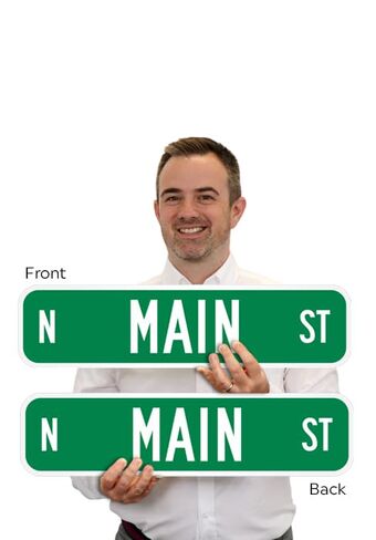 SmartSign 2 جوانب المخصصة الشارع المعدنية علامة | 6 "× 24" 3M مهندس الصف العاكس الألمنيوم "أضف نصك" اصنع علاماتك الشخصية ، مصنوعة في الولايات المتحدة الأمريكية in Saudi Arabia