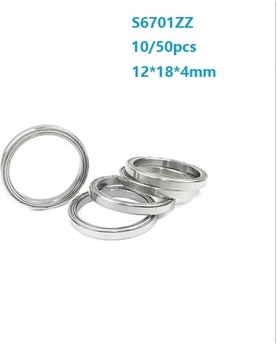 10/50pcs S6701ZZ S6701 12x18x4mm Stainless Steel Ball Bearings Deep Groove Ball Bearing 12 * 18 * 4mm 6701 6701ZZ(10pcs) in Saudi Arabia