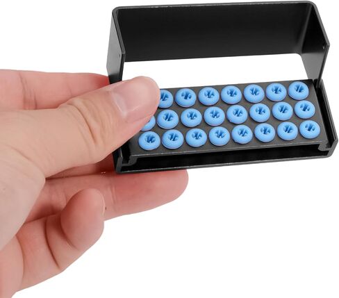 3Pcs 24 Holes Burs Holder Silicone Block Burs Storage Box Cleaning Stand Autoclave Burs Organizer Case (Black) in Saudi Arabia