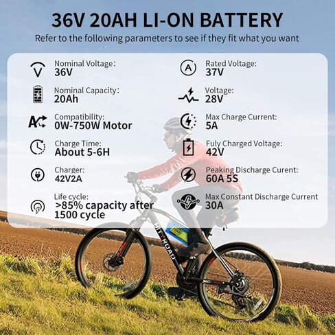 36V 48V Lithium ebike بطارية مع 20A-30A BMS ، للدراجات الكهربائية 100W-1000W ، متوافقة مع الدراجات الإلكترونية ، ATVs ، الدراجات النارية والمزيد ، (36V11AH) in Saudi Arabia