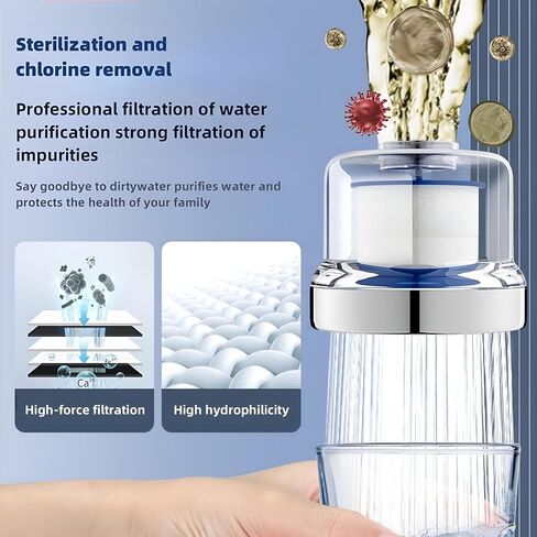 Water Filter for Sink Faucet – Directed Faucet Water Filter with 3 Replaceable Filters & Durable Design for Kitchen & Bathroom Sinks in Saudi Arabia