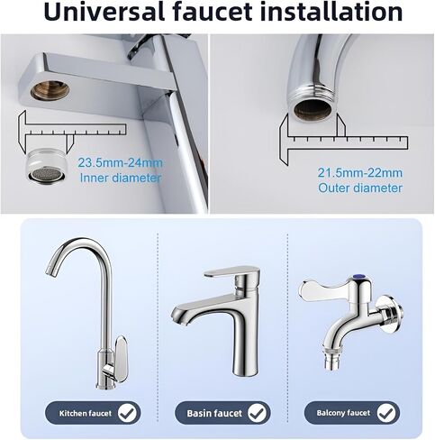 Water Filter for Sink Faucet – Directed Faucet Water Filter with 3 Replaceable Filters & Durable Design for Kitchen & Bathroom Sinks in Saudi Arabia