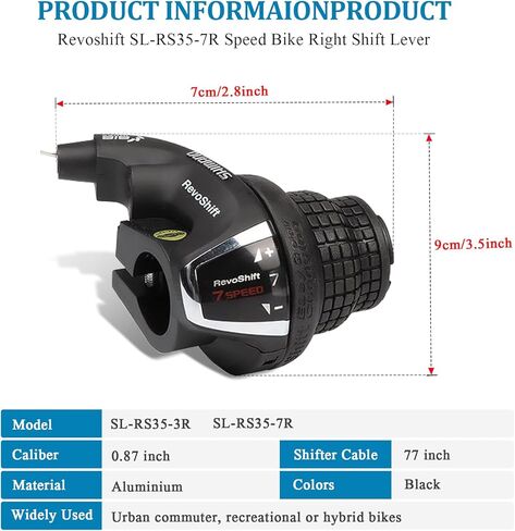 2-Pcs Bike Right Shift Lever, SL-RS35 3 Speed and SL-RS35 6 Speed Bicycle Twist Grip Gear, Bike Handle Shifter for Mountain Bicycle Commuter Bike Folding Bike in Kuwait