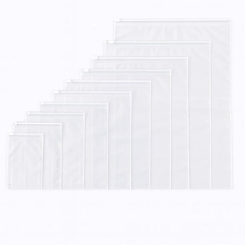 50 حزمة من أكياس ziplock القابلة للاستمتاع بتجميد | 10 أحجام متنوعة (S إلى XL ، 6x8 إلى 18x24 في) | 3 مل من البلاستيك LDPE سميكة | فتحة تنفيس | أكياس تخزين قابلة للطي للملابس والشحن والسفر والتنظيم in Saudi Arabia