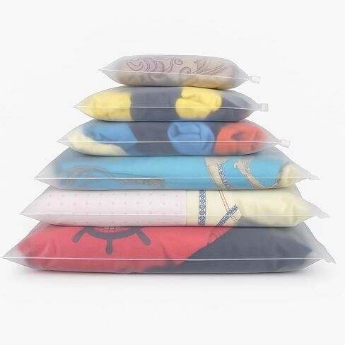 50 حزمة من أكياس ziplock القابلة للاستمتاع بتجميد | 10 أحجام متنوعة (S إلى XL ، 6x8 إلى 18x24 في) | 3 مل من البلاستيك LDPE سميكة | فتحة تنفيس | أكياس تخزين قابلة للطي للملابس والشحن والسفر والتنظيم in Saudi Arabia