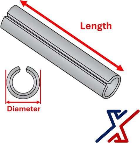 3/16 "قطر × 7/8" دبوس لفة الطويل / دبوس الربيع / التوتر (دبابيس 2) بواسطة أدوات X1 in Kuwait