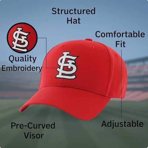 Officially Licensed St. Louis Youth Boys Girls Baseball Hat Classic Red/White MVP Kids Adjustable STL Team Logo Sports Cap in Saudi Arabia