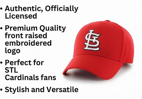 Officially Licensed St. Louis Youth Boys Girls Baseball Hat Classic Red/White MVP Kids Adjustable STL Team Logo Sports Cap in Saudi Arabia