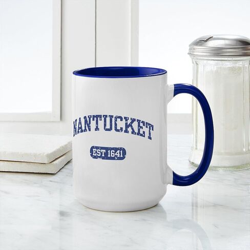 CafePress Nantucket EST 1641 Large Mug 15 oz (444 ml) Ceramic Coffee Mug in Saudi Arabia