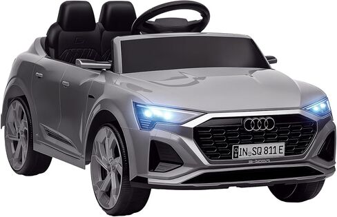 Qaba Audi Q8 E-Tron Sportback مرخصة من 12 فولت أطفال ركوب السيارة على السيارة ، سيارة كهربائية مدعومة بالبطارية مع التحكم عن بعد ، 4 عجلات تعليق الربيع ، بداية ناعمة ، المصابيح الأمامية LED ، قرن الموسيقى ، الرمادي in Saudi Arabia