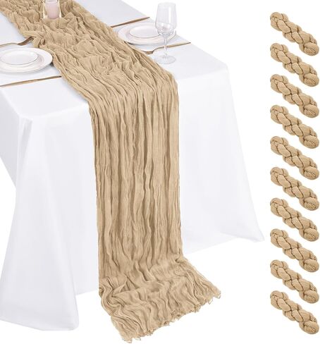 10 حزمة Sage Green CheeseceCloth Table Runner 17x108 Inch Boho Gauze Cheese Table Table Runners for Wedding Party Baby Shower Decor in Saudi Arabia