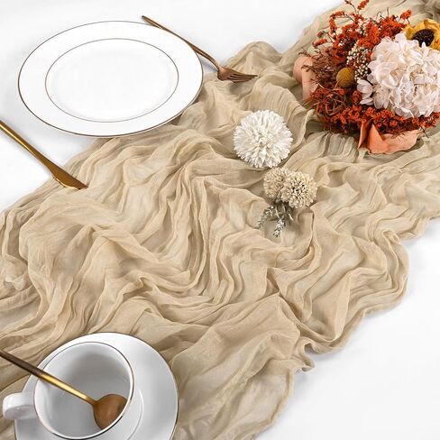 10 حزمة Sage Green CheeseceCloth Table Runner 17x108 Inch Boho Gauze Cheese Table Table Runners for Wedding Party Baby Shower Decor in Saudi Arabia