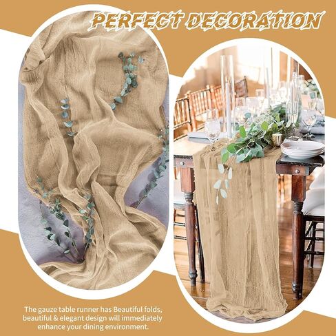 10 حزمة Sage Green CheeseceCloth Table Runner 17x108 Inch Boho Gauze Cheese Table Table Runners for Wedding Party Baby Shower Decor in Saudi Arabia
