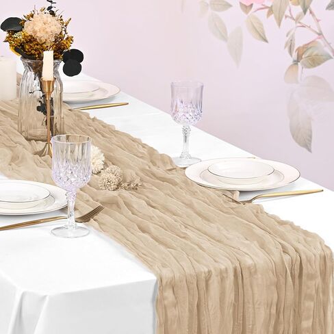 10 حزمة Sage Green CheeseceCloth Table Runner 17x108 Inch Boho Gauze Cheese Table Table Runners for Wedding Party Baby Shower Decor in Saudi Arabia