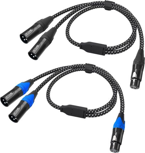 2pack xlr أنثى إلى كابل ذكور ذكور ذكور ، إناث xlr إلى 2 كابل ذ ذكر ، 3pin y spinit in Kuwait