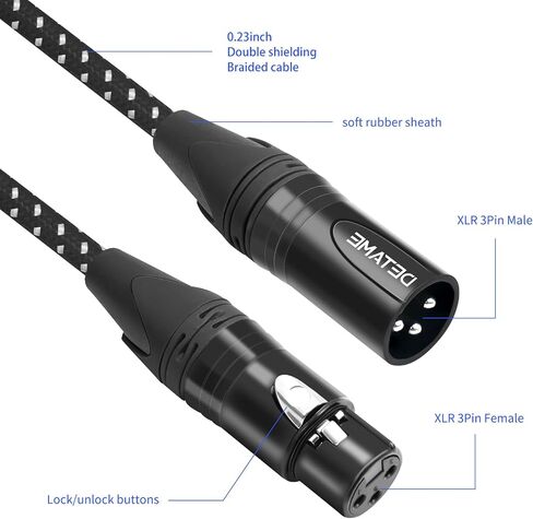 2pack xlr أنثى إلى كابل ذكور ذكور ذكور ، إناث xlr إلى 2 كابل ذ ذكر ، 3pin y spinit in Kuwait