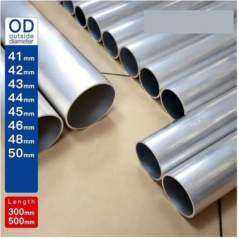 1pc Aluminium Tube OD41-50mm Round Aluminum Alloy Pipe Straight Large outer diameter 6063 thickness1.5-11(500mm,OD 42 x ID 37mm) in Saudi Arabia
