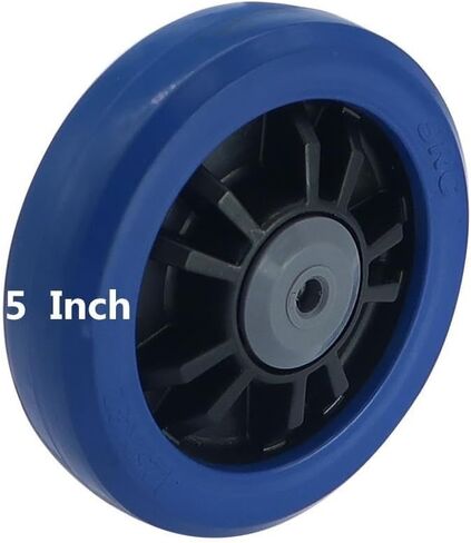 1-Pack 5-inch Single-Wheel Caster Medium-Sized Natural Rubber Elastic wear-Resistant Trolley Blue in Saudi Arabia