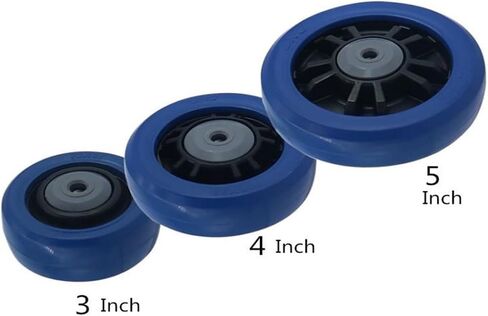 1-Pack 5-inch Single-Wheel Caster Medium-Sized Natural Rubber Elastic wear-Resistant Trolley Blue in Saudi Arabia