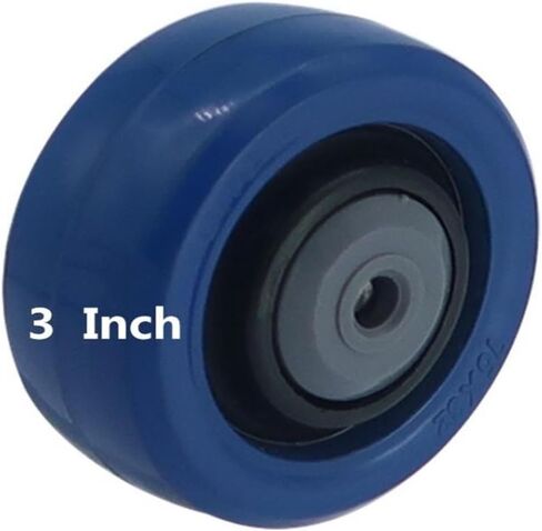 1-Pack 5-inch Single-Wheel Caster Medium-Sized Natural Rubber Elastic wear-Resistant Trolley Blue in Saudi Arabia