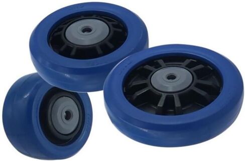 1-Pack 5-inch Single-Wheel Caster Medium-Sized Natural Rubber Elastic wear-Resistant Trolley Blue in Saudi Arabia
