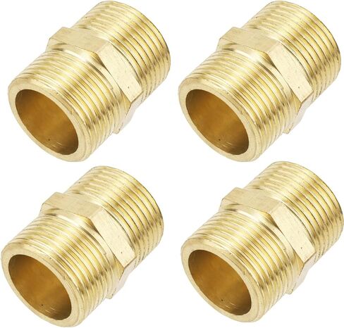 4pcs نحاس سداسي سداسي ، 3/4 "NPT x 3/4" تجهيزات أنابيب الذكور npt محول موصل خرطوم عالي الضغط مقرنة لمياه وزيت الغاز وتطبيقات الوقود in Saudi Arabia
