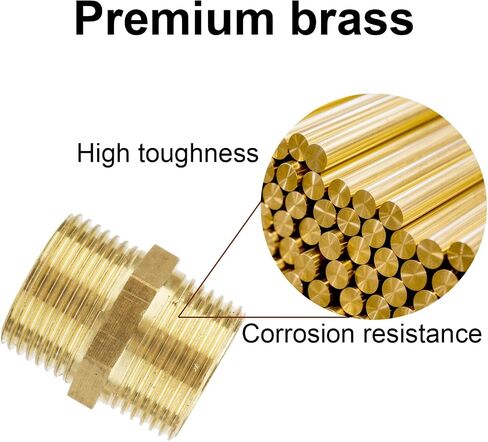 4pcs نحاس سداسي سداسي ، 3/4 "NPT x 3/4" تجهيزات أنابيب الذكور npt محول موصل خرطوم عالي الضغط مقرنة لمياه وزيت الغاز وتطبيقات الوقود in Saudi Arabia