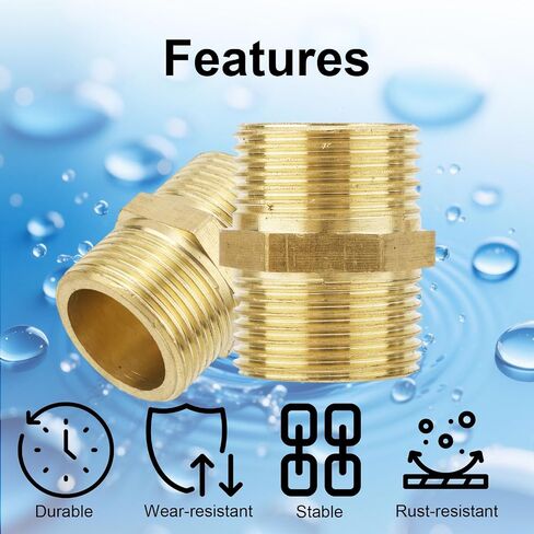 4pcs نحاس سداسي سداسي ، 3/4 "NPT x 3/4" تجهيزات أنابيب الذكور npt محول موصل خرطوم عالي الضغط مقرنة لمياه وزيت الغاز وتطبيقات الوقود in Saudi Arabia