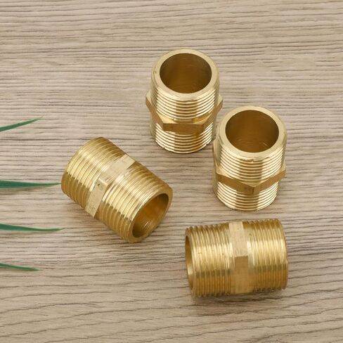 4pcs نحاس سداسي سداسي ، 3/4 "NPT x 3/4" تجهيزات أنابيب الذكور npt محول موصل خرطوم عالي الضغط مقرنة لمياه وزيت الغاز وتطبيقات الوقود in Saudi Arabia