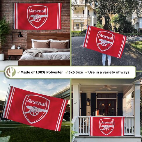Desert Cactus Arsenal Flag FC Gunners Football Soccer 100 ٪ Polyester Indoor Outdoor 3X5 FET BANNER (Flag F) in Kuwait
