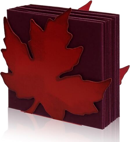 Maples Napkin Holder for Tables Metal Fall Maple Leaves Tissue Dispenser Thanksgiving Rustic Farmhouse Vintage Paper Napkins Dispenser for Halloween Thanksgiving Dinner Centerpieces Table Decoration in Kuwait