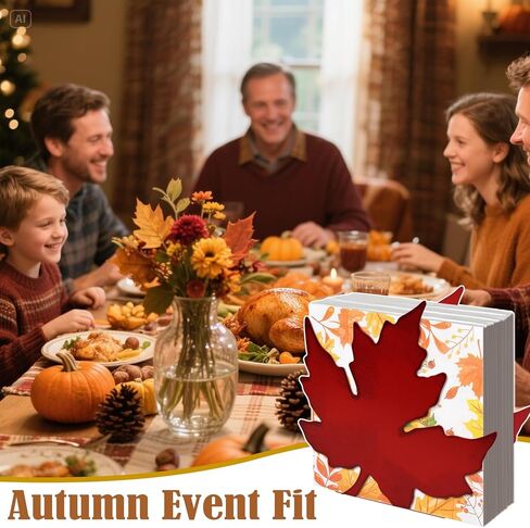 Maples Napkin Holder for Tables Metal Fall Maple Leaves Tissue Dispenser Thanksgiving Rustic Farmhouse Vintage Paper Napkins Dispenser for Halloween Thanksgiving Dinner Centerpieces Table Decoration in Kuwait