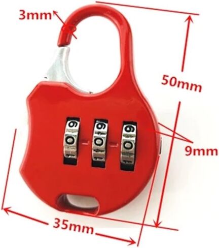 Combination Padlock 3 Code Password Lock for Gym Bags Cabinet Travel Life Partner 1Pcs(Green) in Saudi Arabia