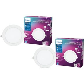 LED Philips 60W Slim 6-inch Canless Downlight 12-Pack Selectable White Multi-CCT 1000 Lumen (12.5W = 60W) Dimmable No Housing Required in Saudi Arabia