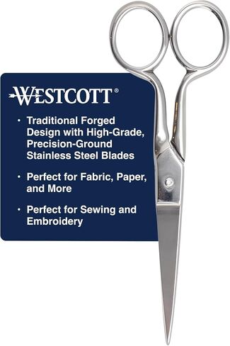 قام Westcott بتزوير مقص 8 و 5 بوصات للنسيج والورق ، وحزمة 2 ، والقرع التفصيلي ، والقص الشاق ، مقصات الخياطة ، الخياطة ، خياطة اللحف ، الفن ، المكتب in Kuwait