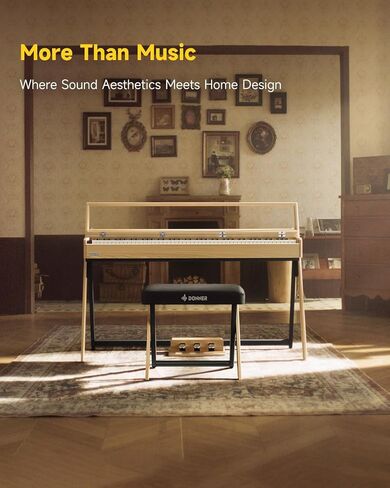 Donner Oura R300 88 لوحة مفاتيح مفاتيح مرجحة للبيانو المتقدم والمنزل الرقمي مع 88 مفتاح مفتاح Hammer Standard Keyborad ، Bluetooth ، Off Off ، 2*15W ، نصف المسار ، 256 Polyphony ، Walnut Wood Color in Kuwait