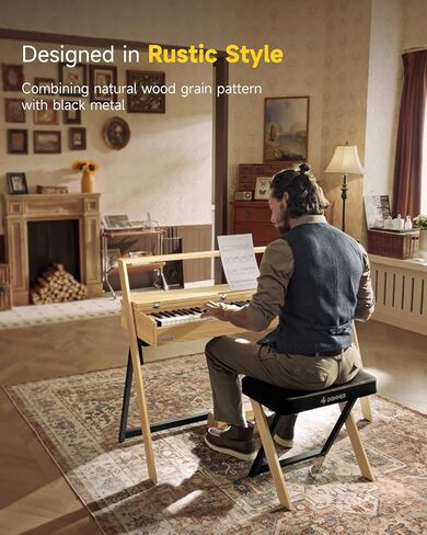 Donner Oura R300 88 لوحة مفاتيح مفاتيح مرجحة للبيانو المتقدم والمنزل الرقمي مع 88 مفتاح مفتاح Hammer Standard Keyborad ، Bluetooth ، Off Off ، 2*15W ، نصف المسار ، 256 Polyphony ، Walnut Wood Color in Kuwait