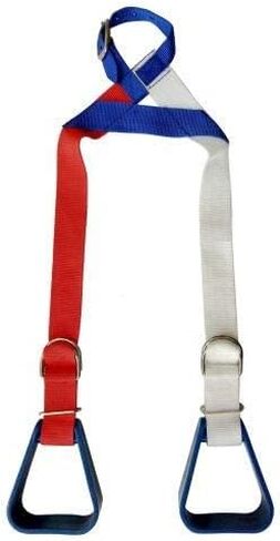 Showman Heavy Duty Red, White & Blue Nylon Adjustable Buddy Stirrups in Saudi Arabia
