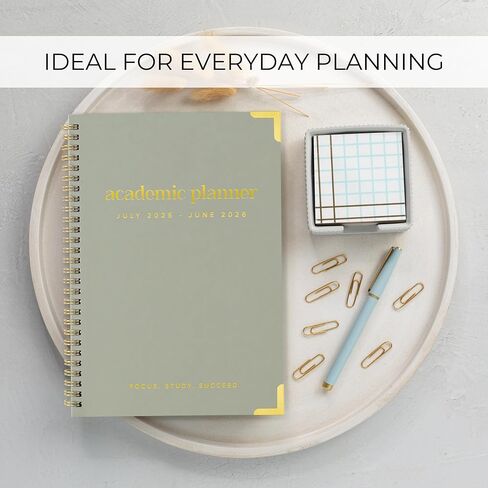 Aesthetic 2025-2026 Academic Planner - A Beautiful 7 x 10" Daily Planner for Women or Men with Weekly & Monthly Spreads For The 25-26 School Year - Modern Calendar Runs From July 2025, June 2026 in Kuwait