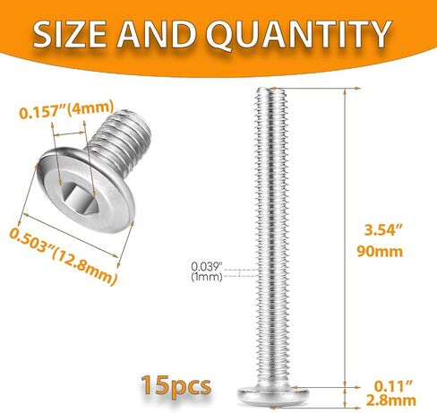 m8x20mm سداسي سداسي قسور رأس البراغي مسامير الأثاث مسامير ، 20pcs m8x1.25 البراغي ، 304 الفولاذ المقاوم للصدأ 18-8 ، مسامير سرير للأثاث ، مسامير الربط ، مسامير الأثاث in Kuwait