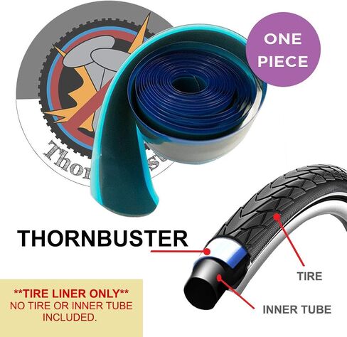 واقي الأنبوب ، بطانة إطارات الدراجات - توقف شقق - الدراجات الهجينة - الأزرق 26 × 1 3/8 "/24 × 1 3/8"/700C × 25 إطارات الدراجة مع شريط المركز الصلب (1 بطانة) in Saudi Arabia