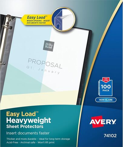 Avery 74102 Top Loading Poly Poly Sheetors ، Heavy ، 100 لكل صندوق (74102) in Saudi Arabia