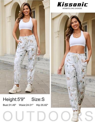 Kissonic Casual Camo Sweatpants for Women Elastic High Waisted Trendy Joggers Pants with Pockets in Saudi Arabia
