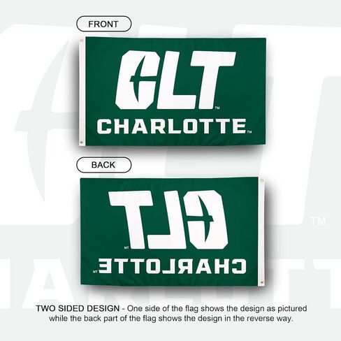 Desert Cactus University of North Carolina Charlotte UNCC Flag - 3 x 5 Feet Forty Niners Banner, Indoor/Outdoor Durable Fabric, 100% Polyester Design (Style C) in Saudi Arabia